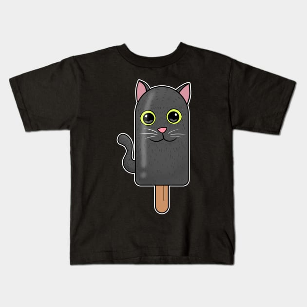 Animal Popsicle Grey Cat Ice Cream Summer Gift Kids T-Shirt by Mesyo